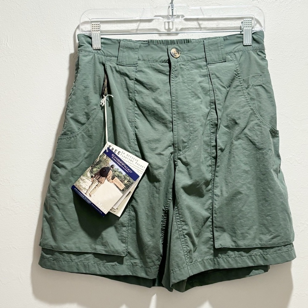 EXOFFICIO Men’s Pine Green Nylon DOUBLE HAUL Cargo Shorts Teflon Size Small